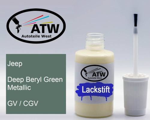 Jeep, Deep Beryl Green Metallic, GV / CGV: 20ml Lackstift, von ATW Autoteile West.